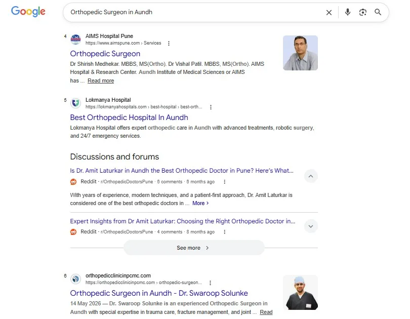 Dr. Swaroop Google ranking 2