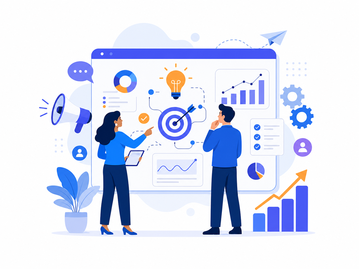 Digital marketing consultancy illustration