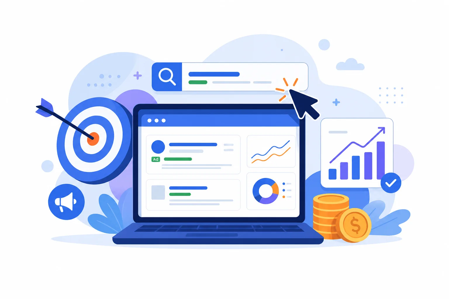 Google Ads campaign management illustration