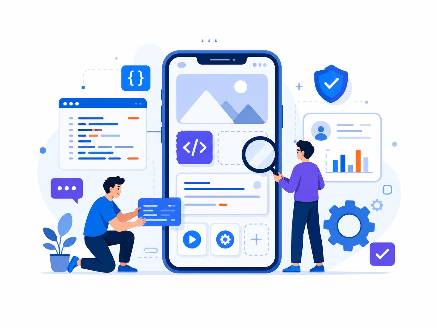 Mobile app development illustration